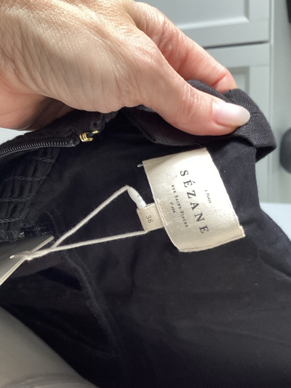 NWT Sézane Salie Black Square-Neck Fit & Flare Mini Dress - Picture 7 of 15